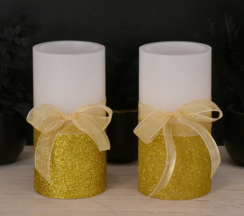 LumaBase 2ct Bow & Berry Battery-Operated Wax LED Candles — View 4