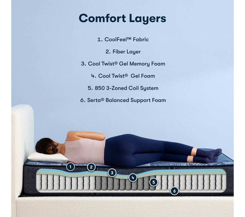 Serta Perfect Sleeper Dazzling Night 12" Hybd Med Mattress CKG — View 5