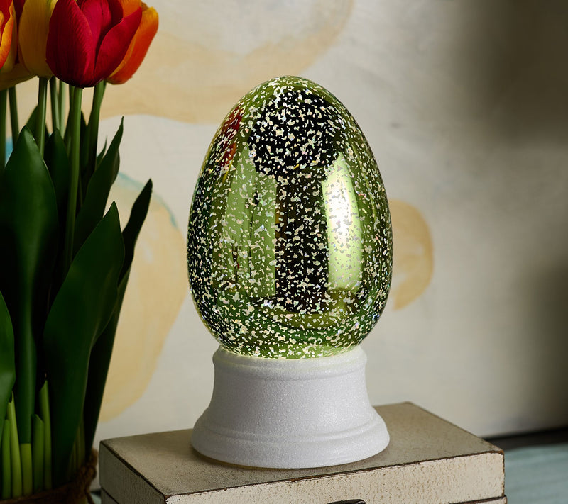 8.5" Mercury Finish Glitter Egg by Valerie — View 8