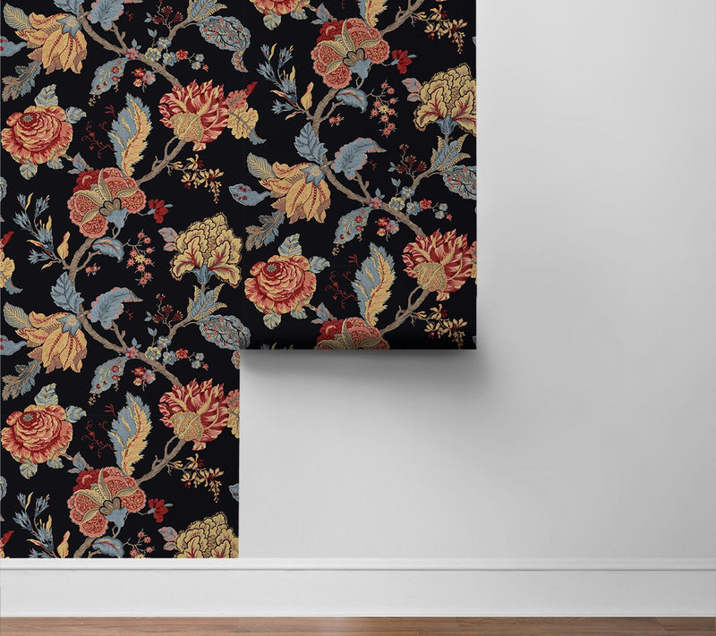 NextWall Kianna Jacobean Floral Peel and StickWallpaper — View 5