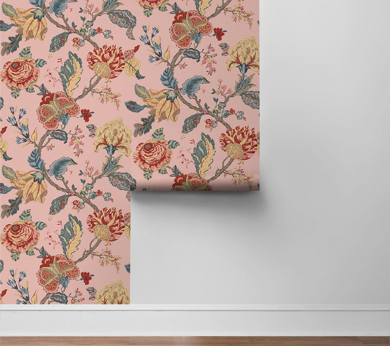 NextWall Kianna Jacobean Floral Peel and StickWallpaper — View 11