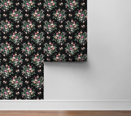 NextWall Floral Bunches Peel and Stick Wallpaper