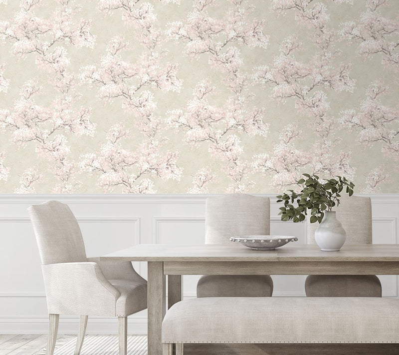 NextWall Cherry Blossom Grove Floral Peel and Stick Wallpaper — View 12