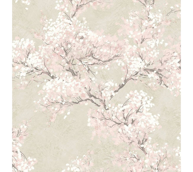 NextWall Cherry Blossom Grove Floral Peel and Stick Wallpaper — Main view