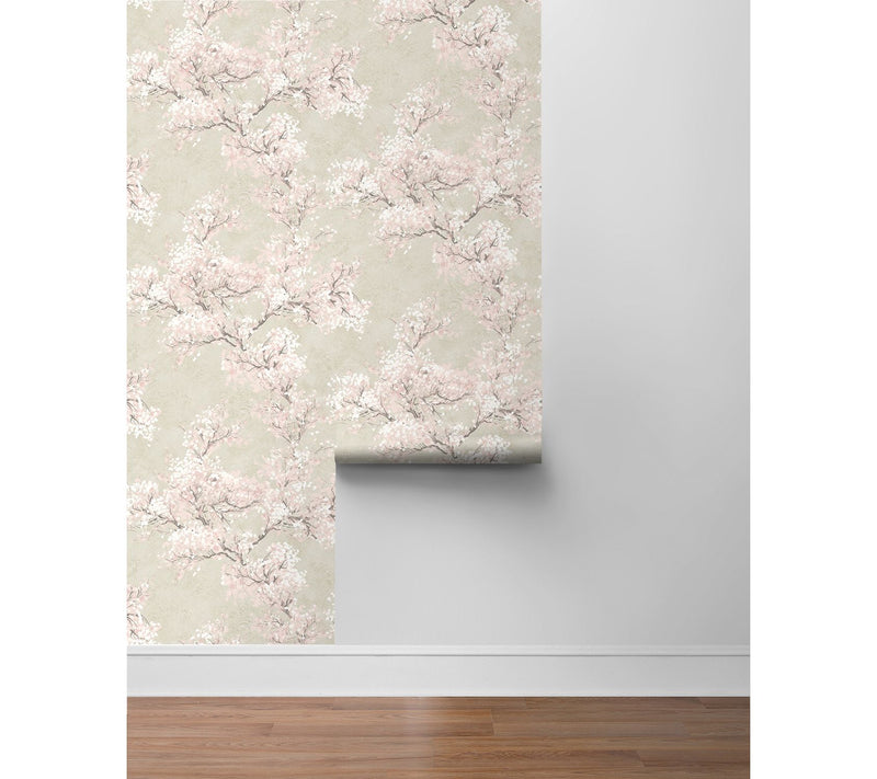 NextWall Cherry Blossom Grove Floral Peel and Stick Wallpaper — View 9