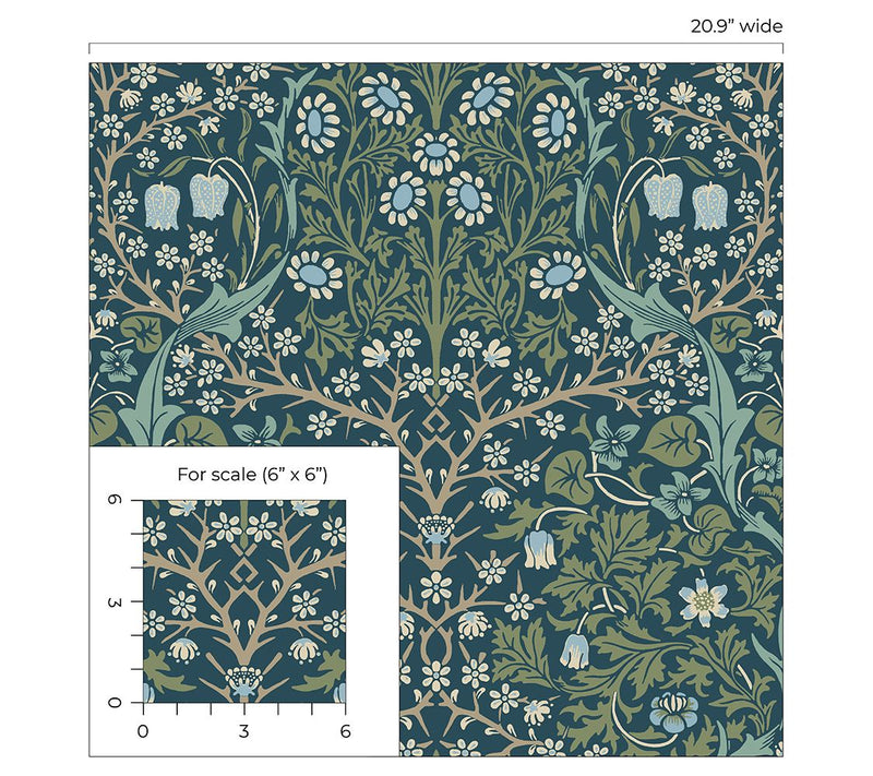 NextWall Victorian Garden Vintage Peel and Stick Wallpaper — View 14