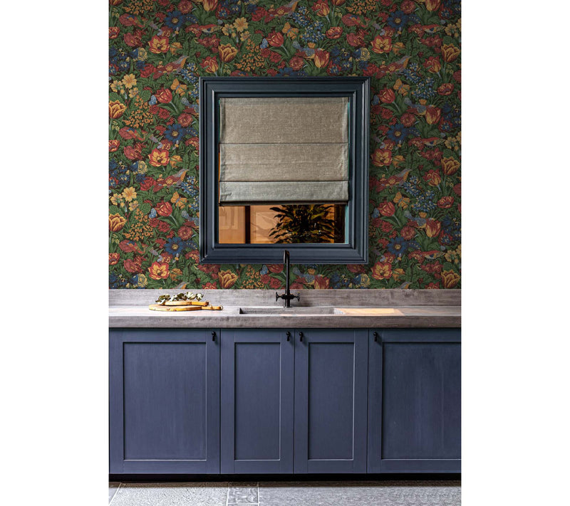 NextWall Bird Floral Vintage Peel and Stick Wallpaper — View 10