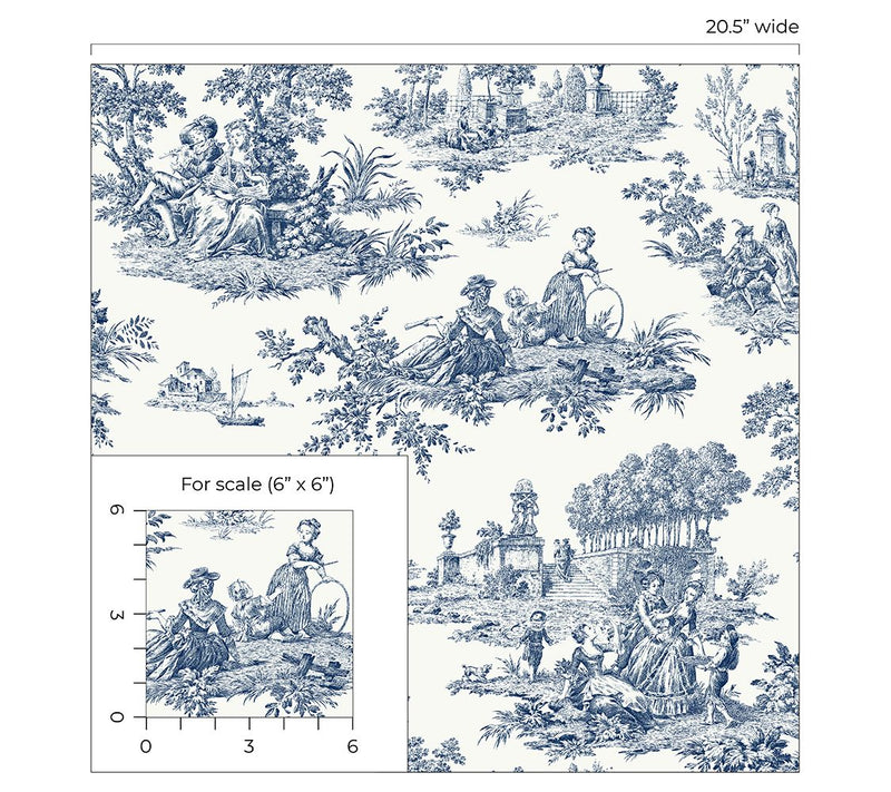NextWall Chateau Toile Peel and Stick Wallpaper — View 14
