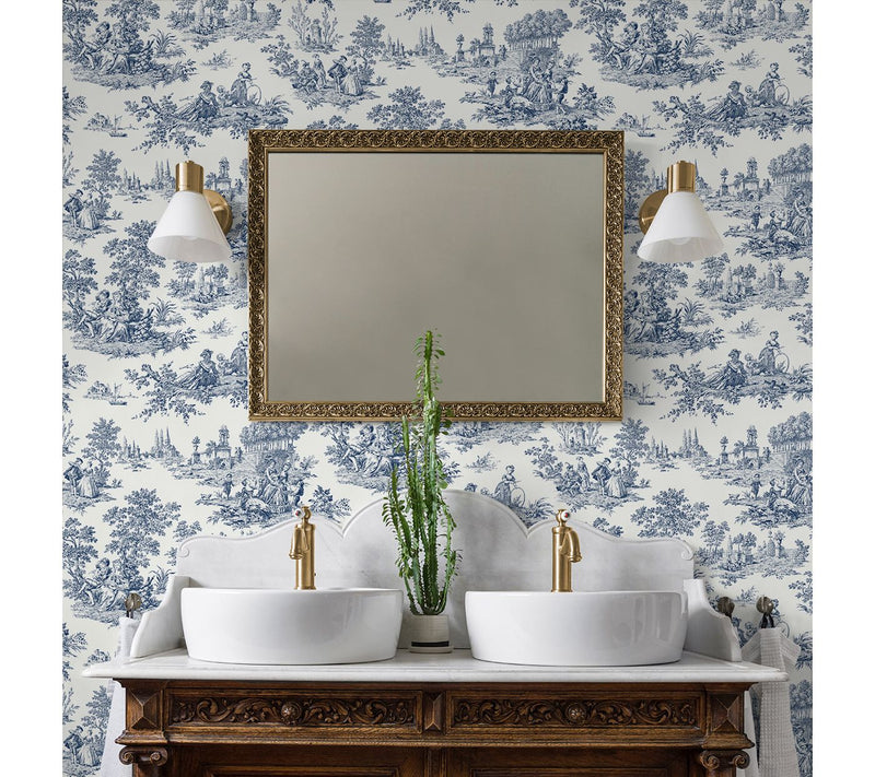 NextWall Chateau Toile Peel and Stick Wallpaper — View 17