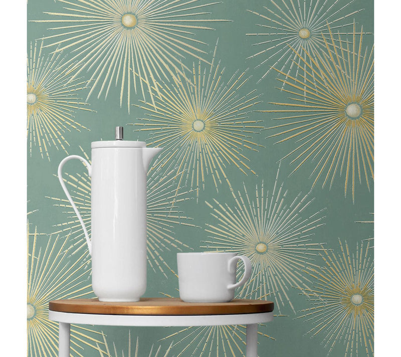 NextWall Starburst Geo Mid Century Peel and Stick Wallpaper — View 14