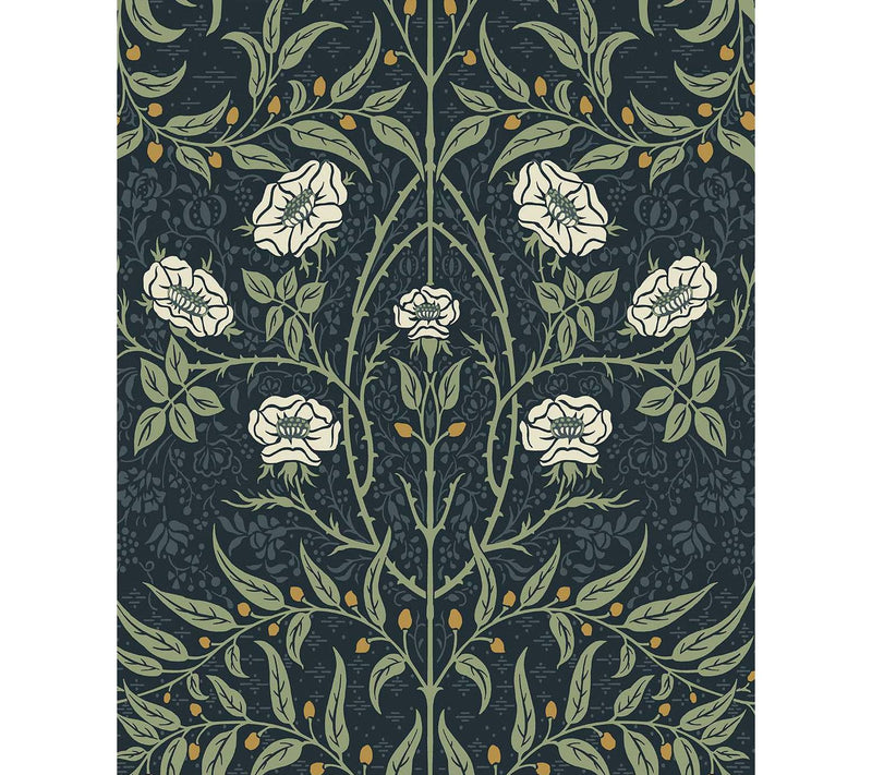 NextWall Stenciled Floral Vintage Peel and Stick Wallpaper — View 3