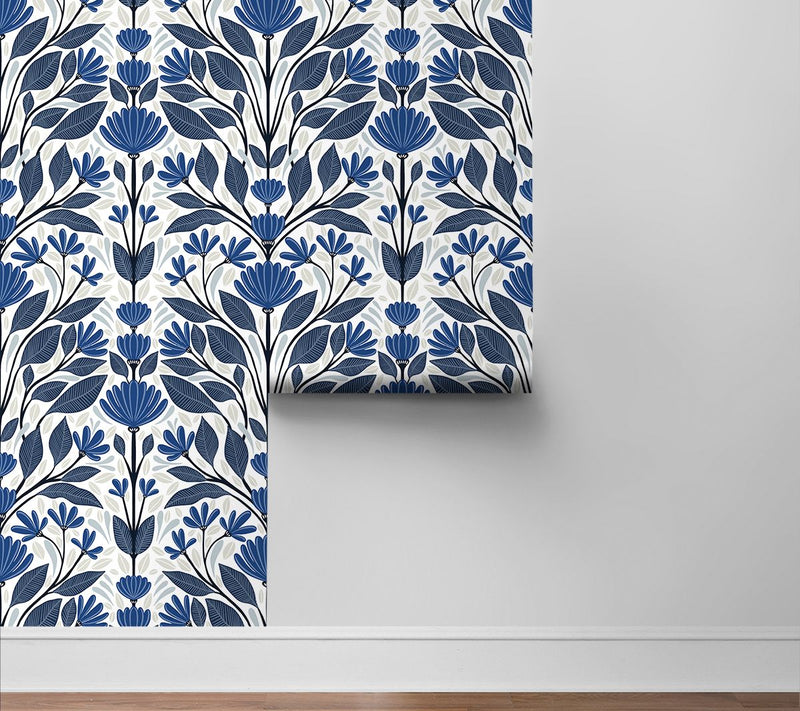 NextWall Folk Floral Peel and Stick Wallpaper — Main view