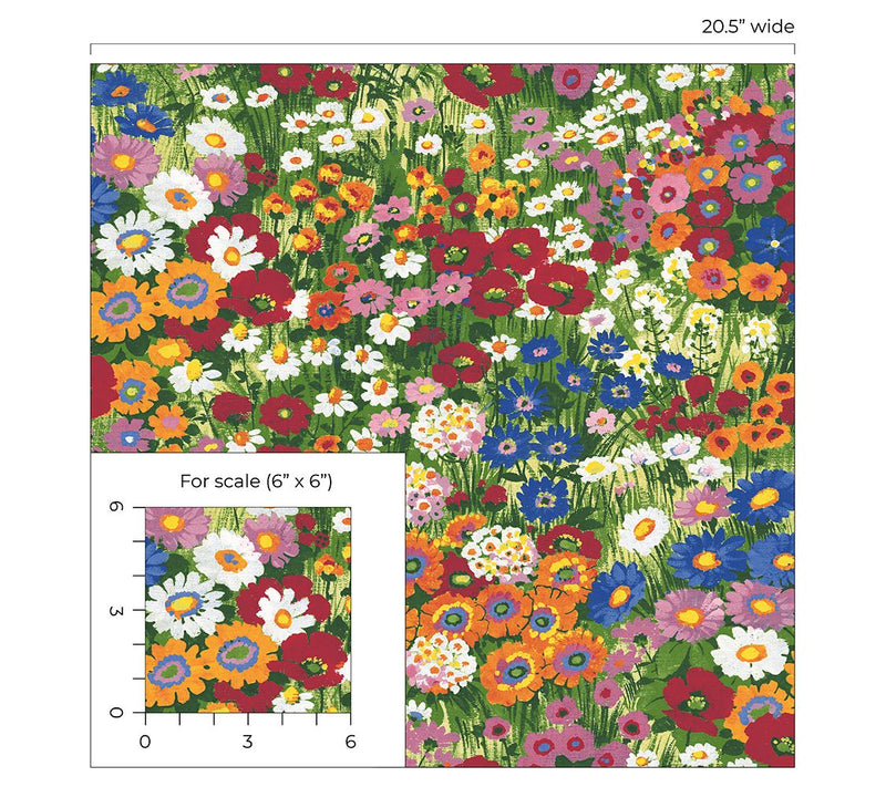 NextWall Floral Meadow Peel and Stick Wallpaper — View 8