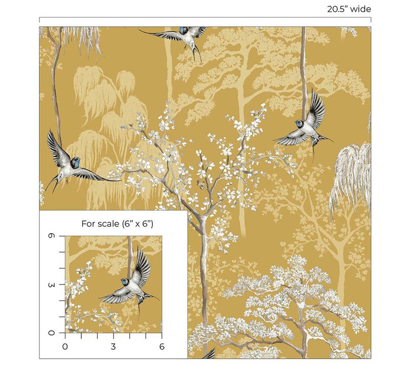 NextWall Bird Garden Peel and Stick Wallpaper — View 12