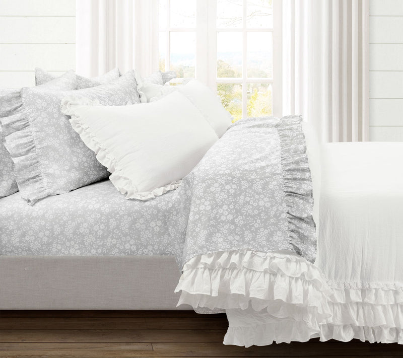 Garden Of Flowers Ruffle Sheet 6Pc K by Lush Decor — Main view