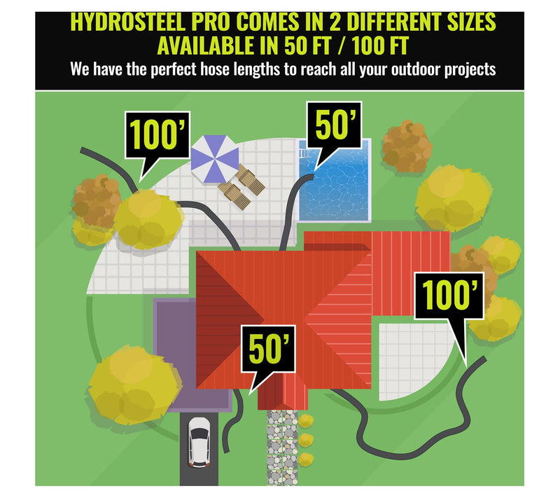 Hydrosteel Pro 50' Heavy Duty Ultra Durable Steel Garden Hose — View 10