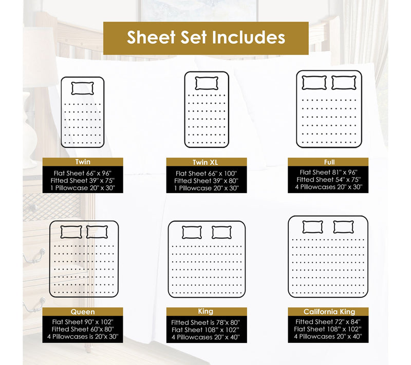 Superior 1500TC Cotton Blend 6-PC Deep Pocket Sheet Set, Full — View 14