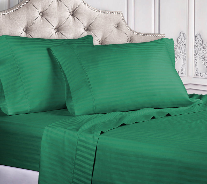 Superior 300TC Egyptian Cotton Striped Sheets, Olympic Queen — View 9