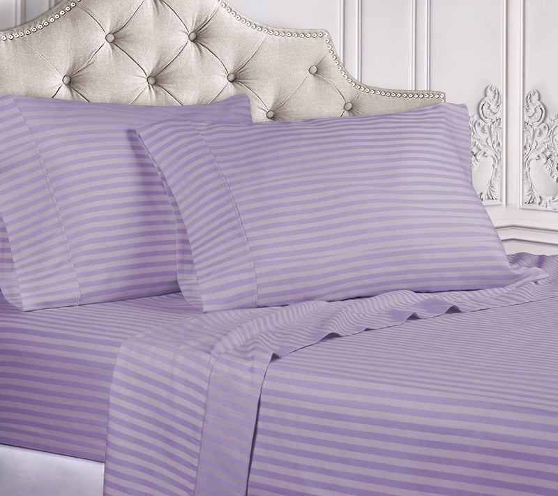 Superior 300TC Egyptian Cotton Striped Sheets, Olympic Queen — View 13