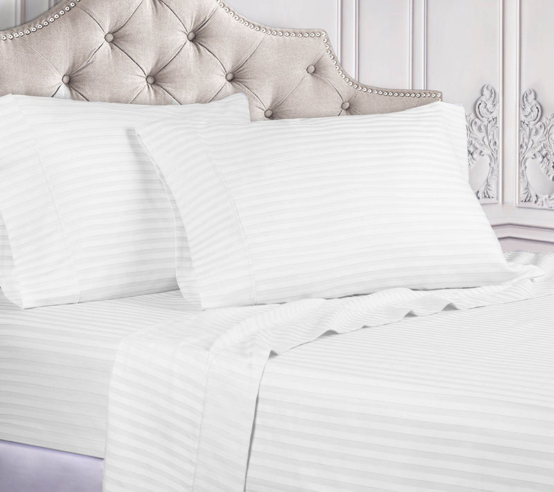 Superior 300TC Egyptian Cotton Striped Sheets, Olympic Queen — View 19