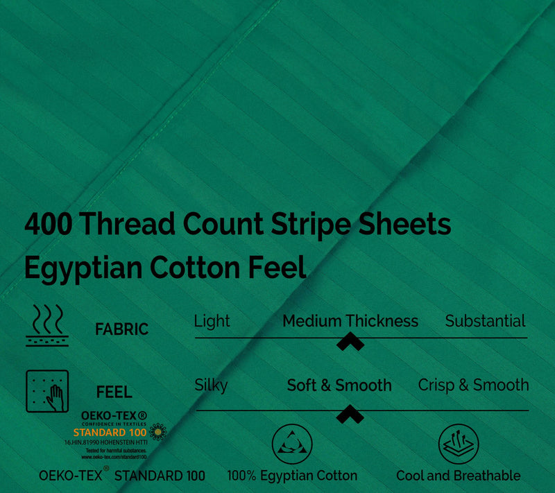 Superior 400TC Egyptian Cotton Stripe Sheet S et, Twin XL — View 23
