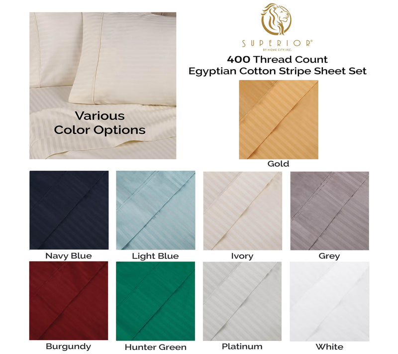 Superior 400TC Egyptian Cotton Stripe Sheet S et, Twin XL — View 24