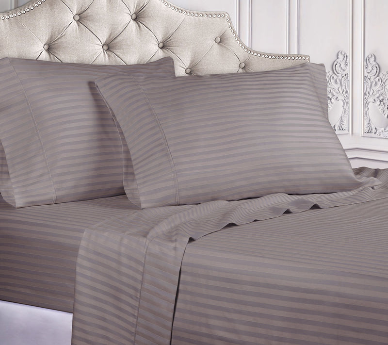 Superior 400TC Egyptian Cotton Stripe Sheet Set , Twin — View 7