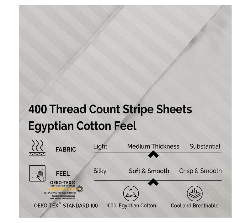 Superior Egyptian Cotton Stripe Deep Pocket Shet Set, Queen — View 22