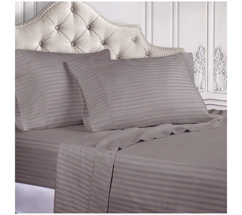 Superior 400-TC Egyptian Cotton Striped Sheet Set, Cal.King — View 18