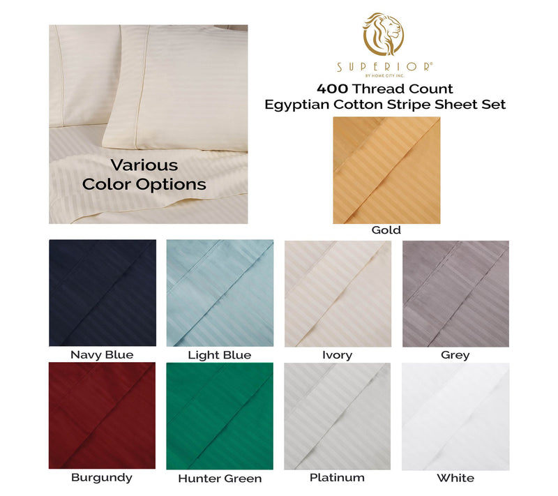 Superior 400TC Egyptian Cotton Stripe Deep Pocket Sheets, Kin — View 20