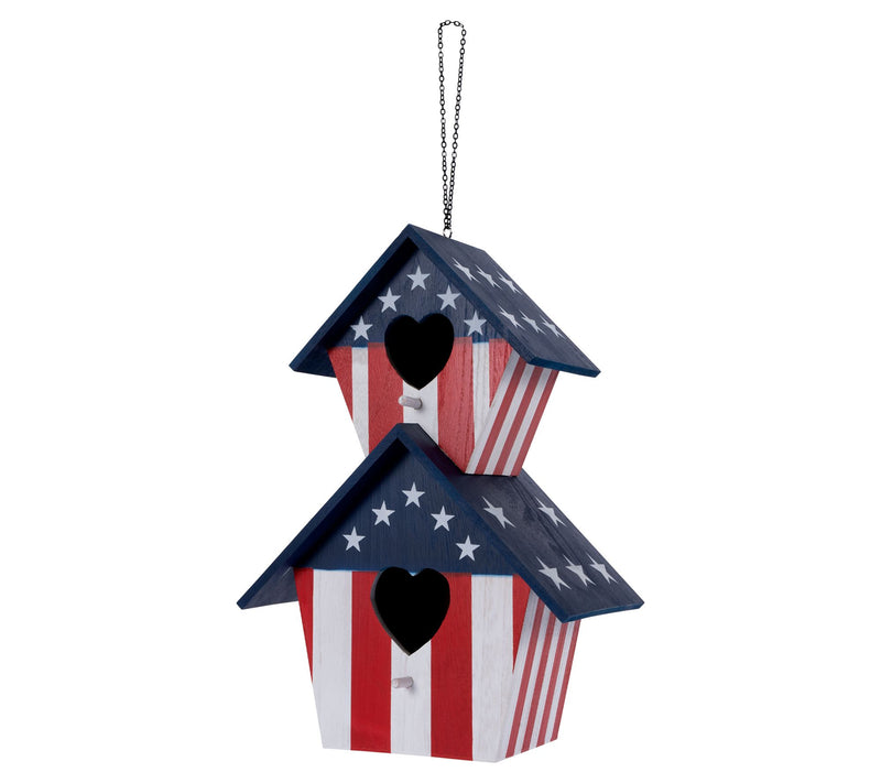 Backyard Expressions 2 Compartment Hanging Wooden Birdhouse — View 3