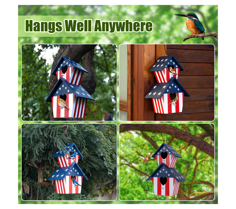 Backyard Expressions 2 Compartment Hanging Wooden Birdhouse — View 6