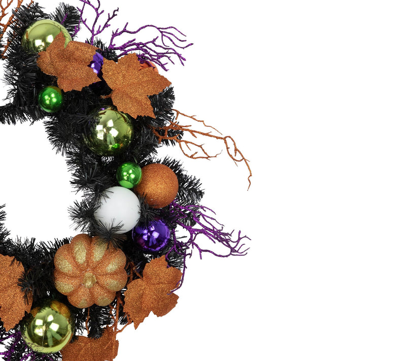 Northlight Jack-O'-Lantern in Witches Hat Hallo ween Wreath 24 — View 4