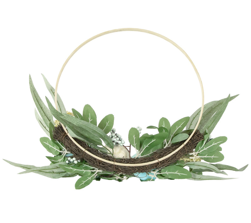 Northlight Blue Pumpkins & Foliage Thanksgiving Half Wreath — View 7