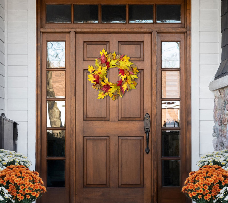 Northlight Maple Leaf Fall Harvest Wreath 22" — View 7