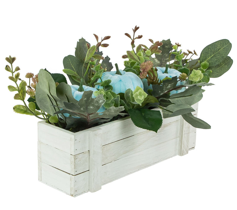 Northlight 18" Wooden Box of Foliage &  Pumpkin s Decor — Main view