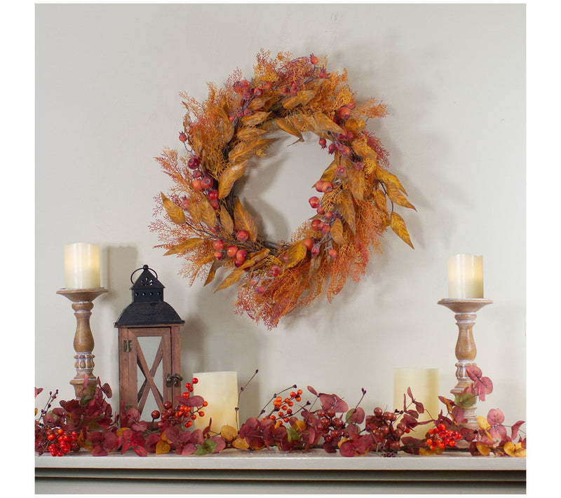 Northlight Berry & Leaves Fall Harvest Wreath -  24" — View 5