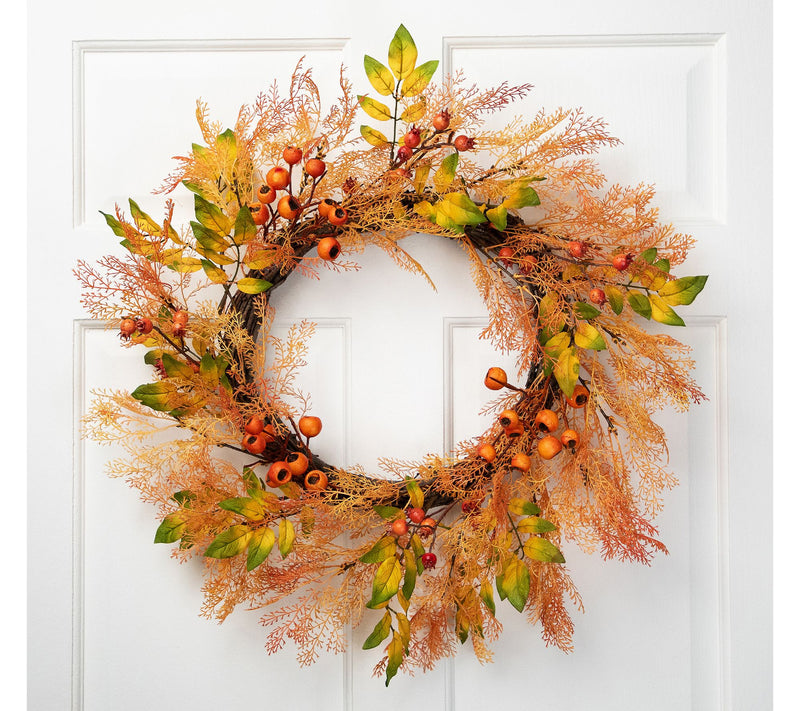 Northlight Berry & Leaves Fall Harvest Wreath -  24" — View 6