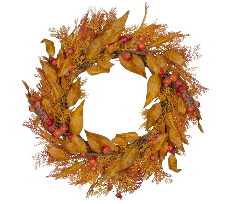 Northlight Berry & Leaves Fall Harvest Wreath -  24" — Main view