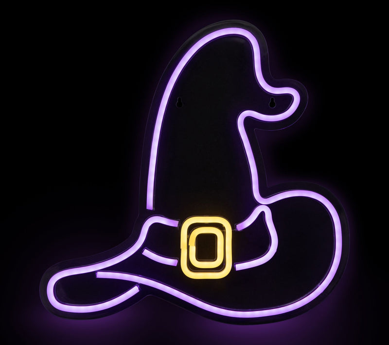 Northlight 15" LED Lit Neon Style Witch Hat Win dow Silhouette — View 6
