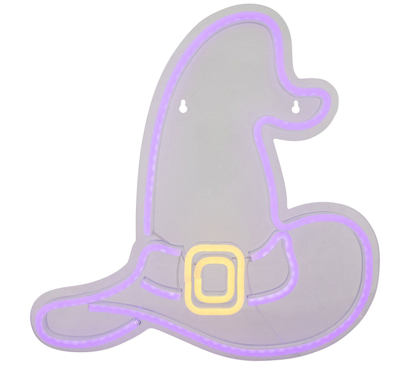 Northlight 15" LED Lit Neon Style Witch Hat Win dow Silhouette — View 3