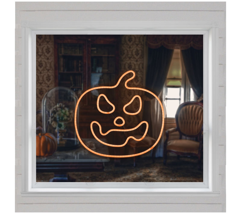 Northlight 15" Neon Style Jack-O-Lantern WindowSilhouette — View 7