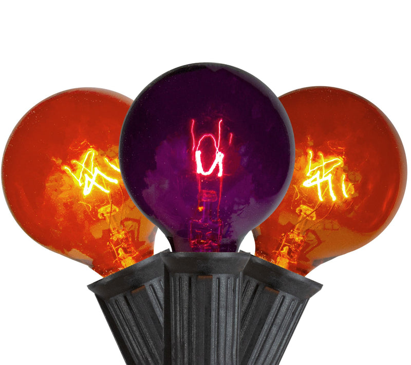 Northlight 10-Count Orange & Purple G40 Globe L ights — View 3