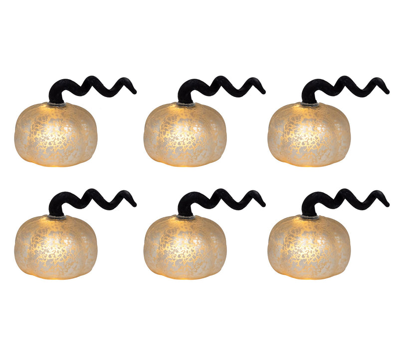 LumaBase Battery-Operated Mercury Glass Pumpkins, 6ct — View 6