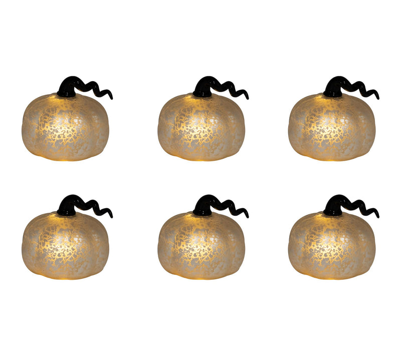 LumaBase Battery-Operated Mercury Glass Pumpkins, 6ct — View 5
