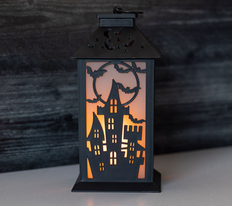 LumaBase Battery-Operated Flame Effect Halloween Lantern — View 4