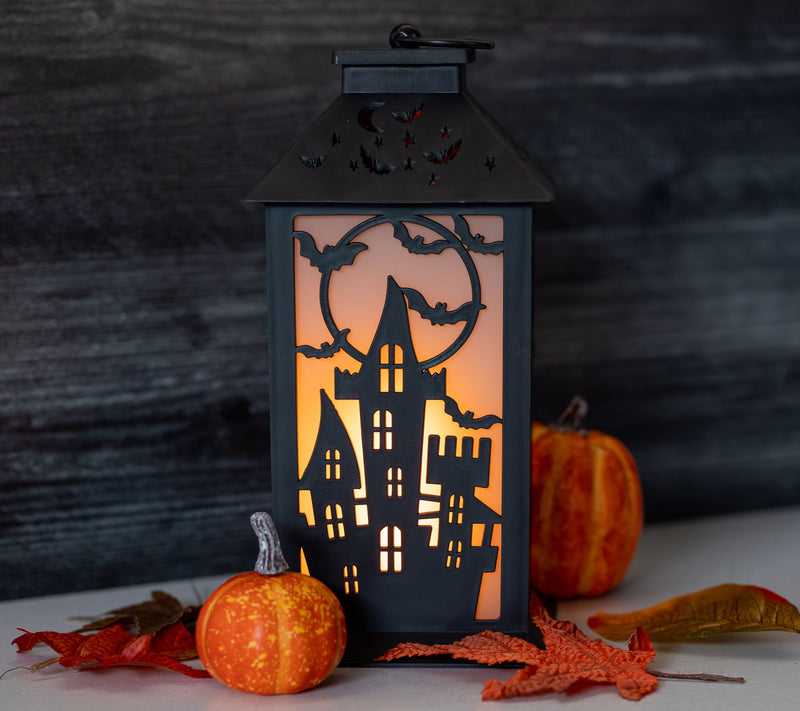 LumaBase Battery-Operated Flame Effect Halloween Lantern — View 5