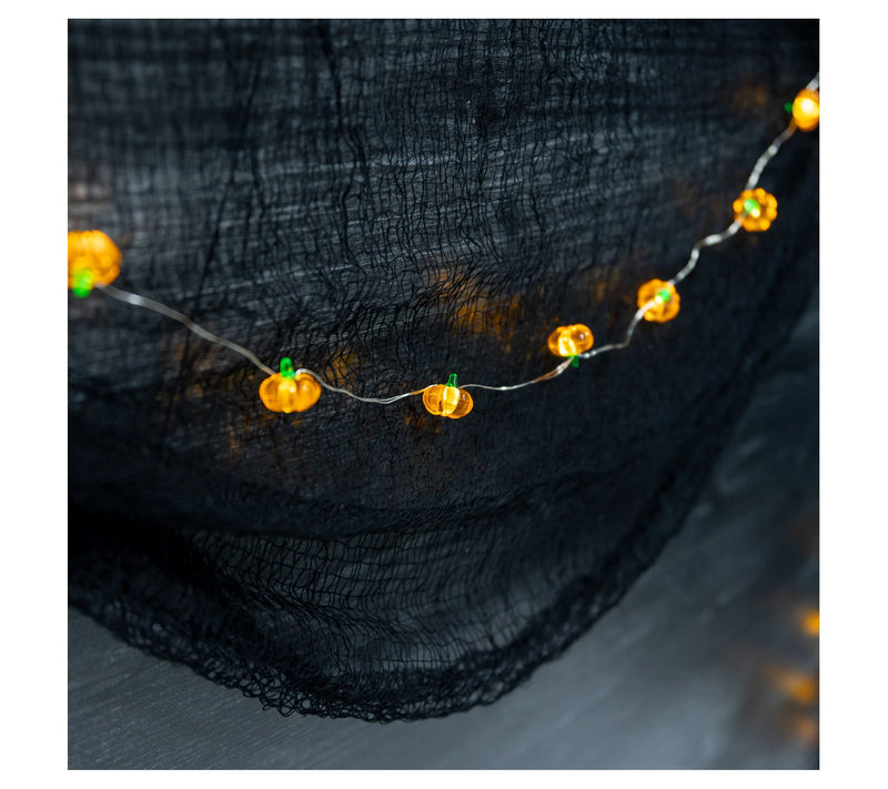 LumaBase Battery-Operated Mini Pumpkin String L ights — View 5