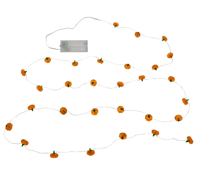 LumaBase Battery-Operated Mini Pumpkin String L ights — Main view