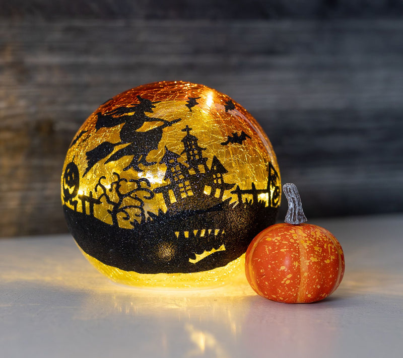 LumaBase Battery-Operated Halloween Glass Globe — View 5